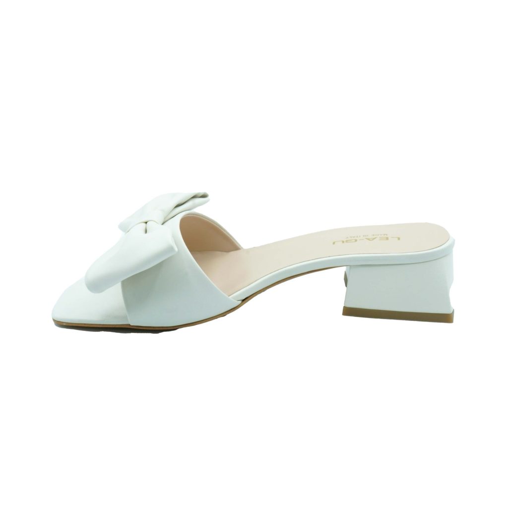 Lea Gu sandalo in nappa, fascia frontale con fiocco, tacco 30mm Nuova