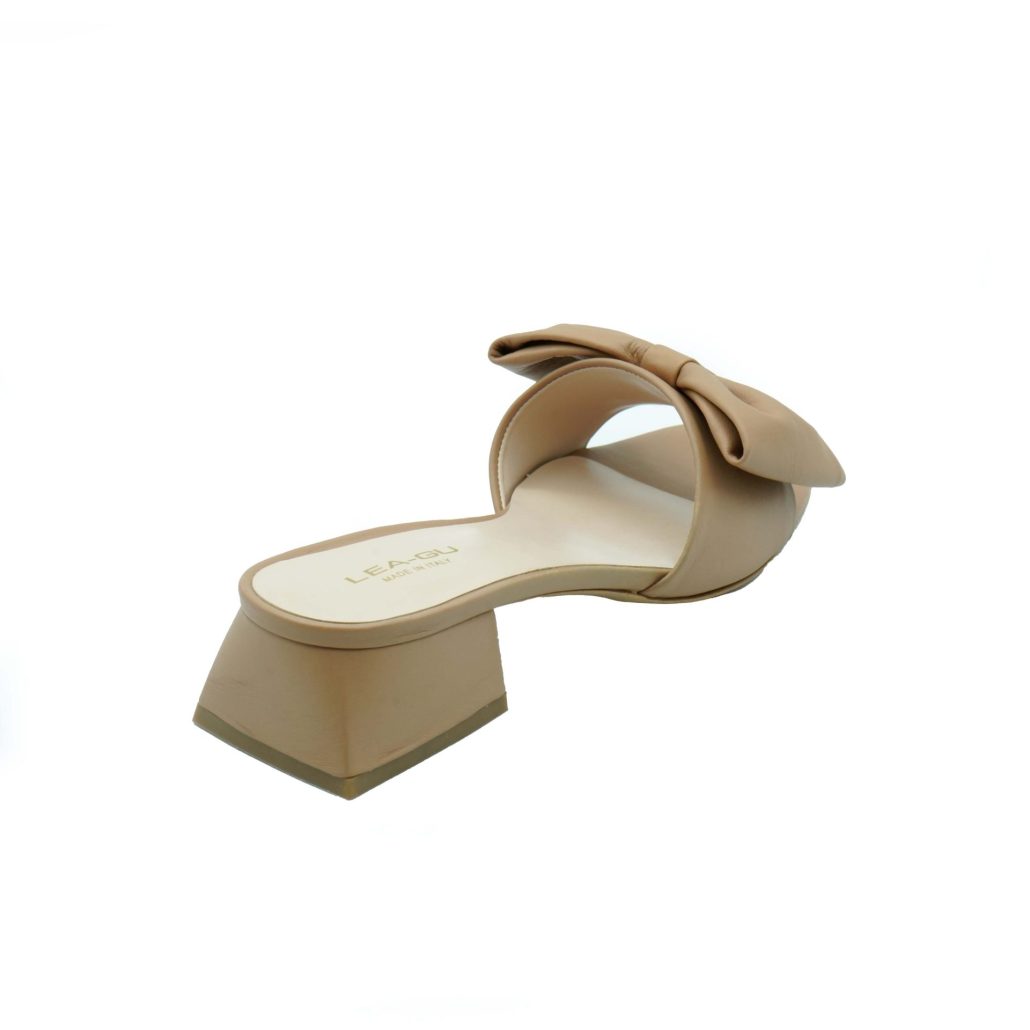Lea Gu sandalo in nappa, fascia frontale con fiocco, tacco 30mm Nuova