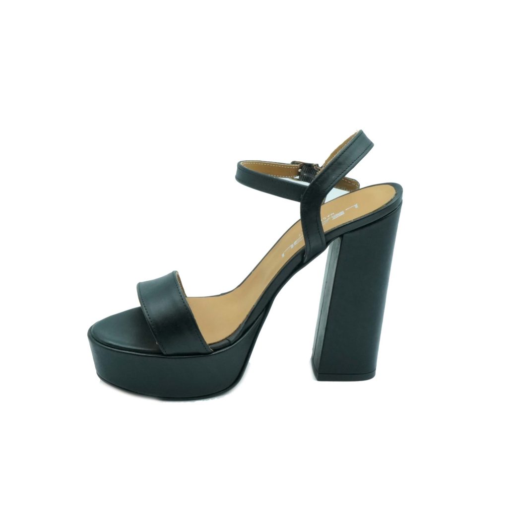 Lea Gu sandalo in nappa, fascia frontale, cinturino alla caviglia, tacco 120 mm plateau 25 mm 2025
