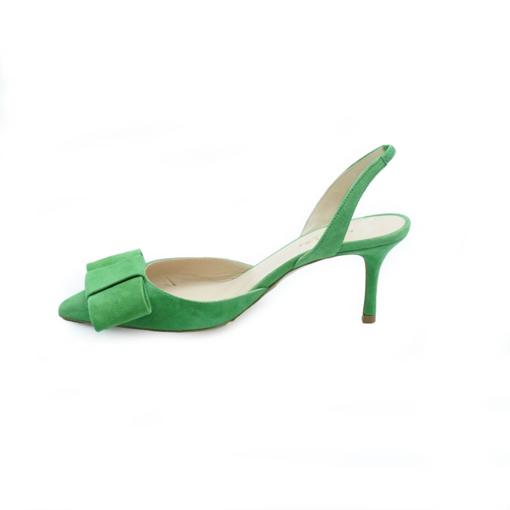 Lea Gu slingback in camoscio, fiocco frontale, tacco 65mm Nuovo