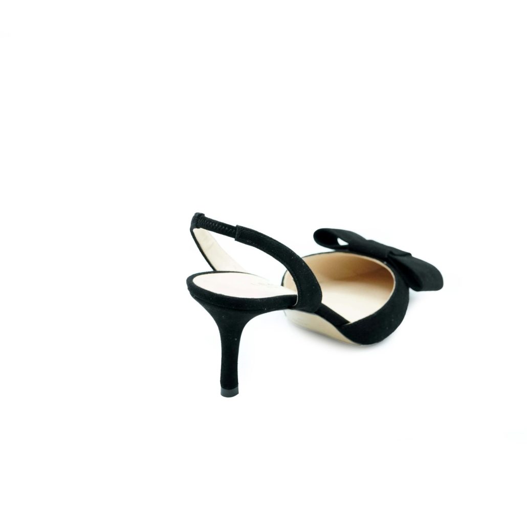 Lea Gu slingback in camoscio, fiocco frontale, tacco 65mm Nuovo