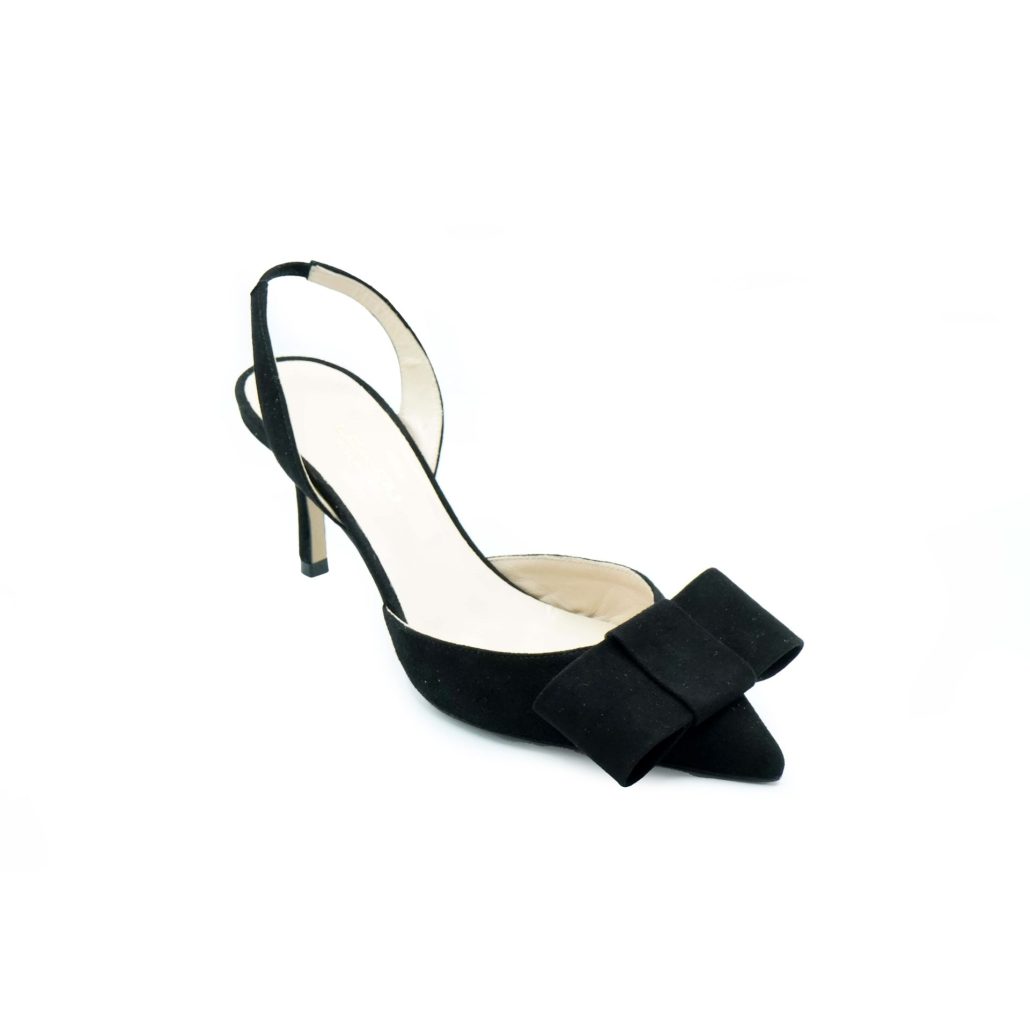 Lea Gu slingback in camoscio, fiocco frontale, tacco 65mm Nuovo