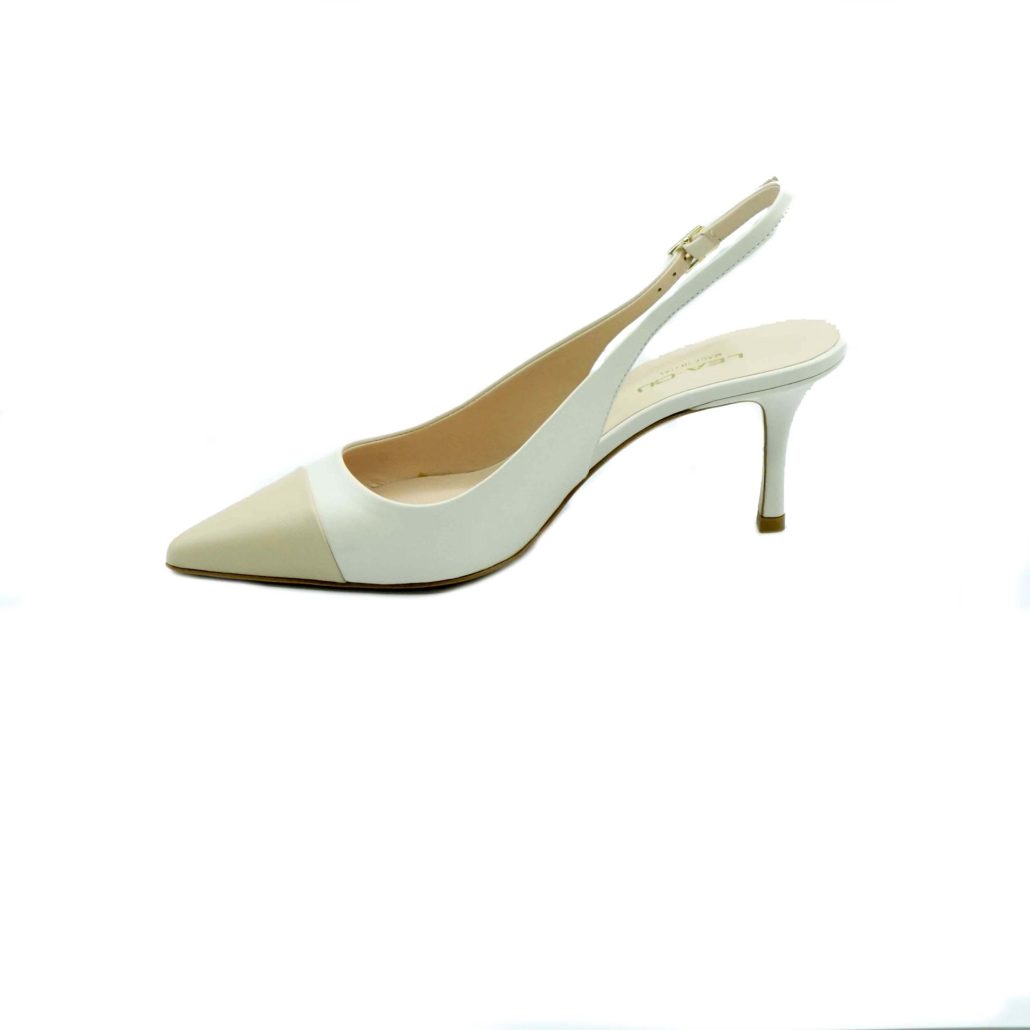 Lea Gu slingback in nappa con punta in contrasto, tacco 65mm Qualità