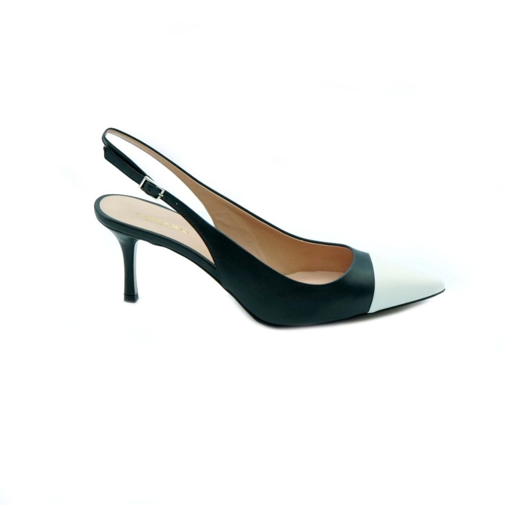 Lea Gu slingback in nappa con punta in contrasto, tacco 65mm Qualità
