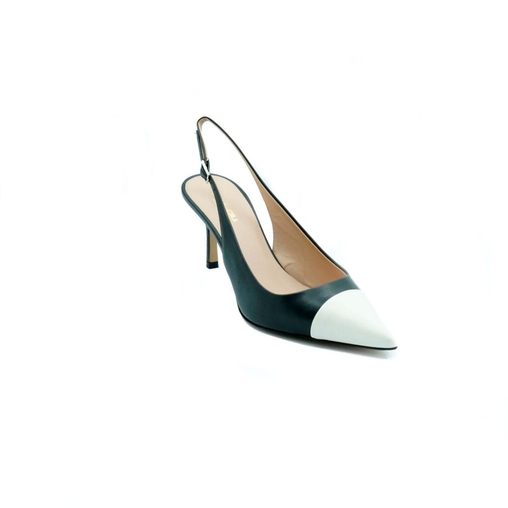 Lea Gu slingback in nappa con punta in contrasto, tacco 65mm Qualità
