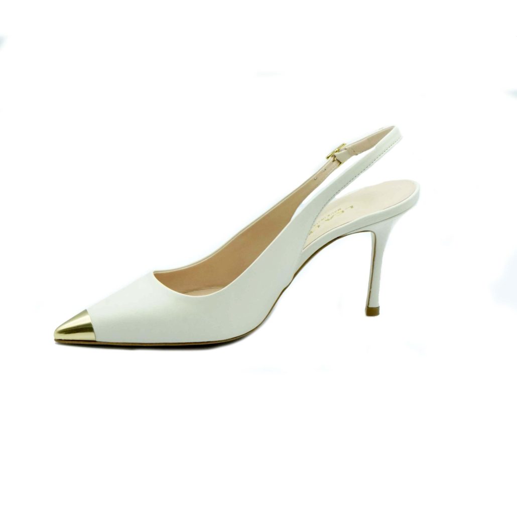 Lea Gu slingback in nappa con punta metallica, tacco 85mm Promozione