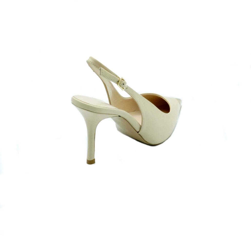 Lea Gu slingback in nappa con punta metallica, tacco 85mm Promozione
