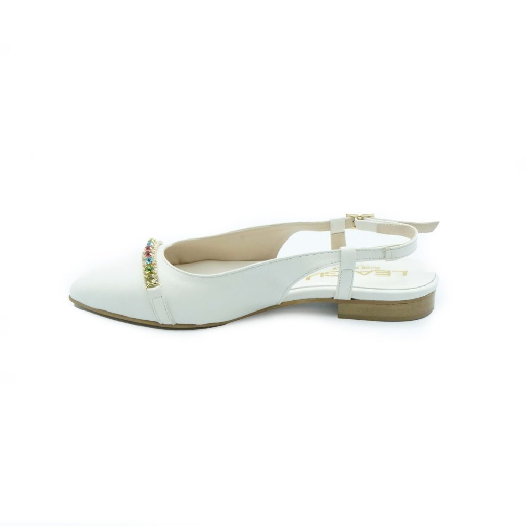 Lea Gu slingback in nappa, accessorio frontale, tacco 10mm Promozione Limitata
