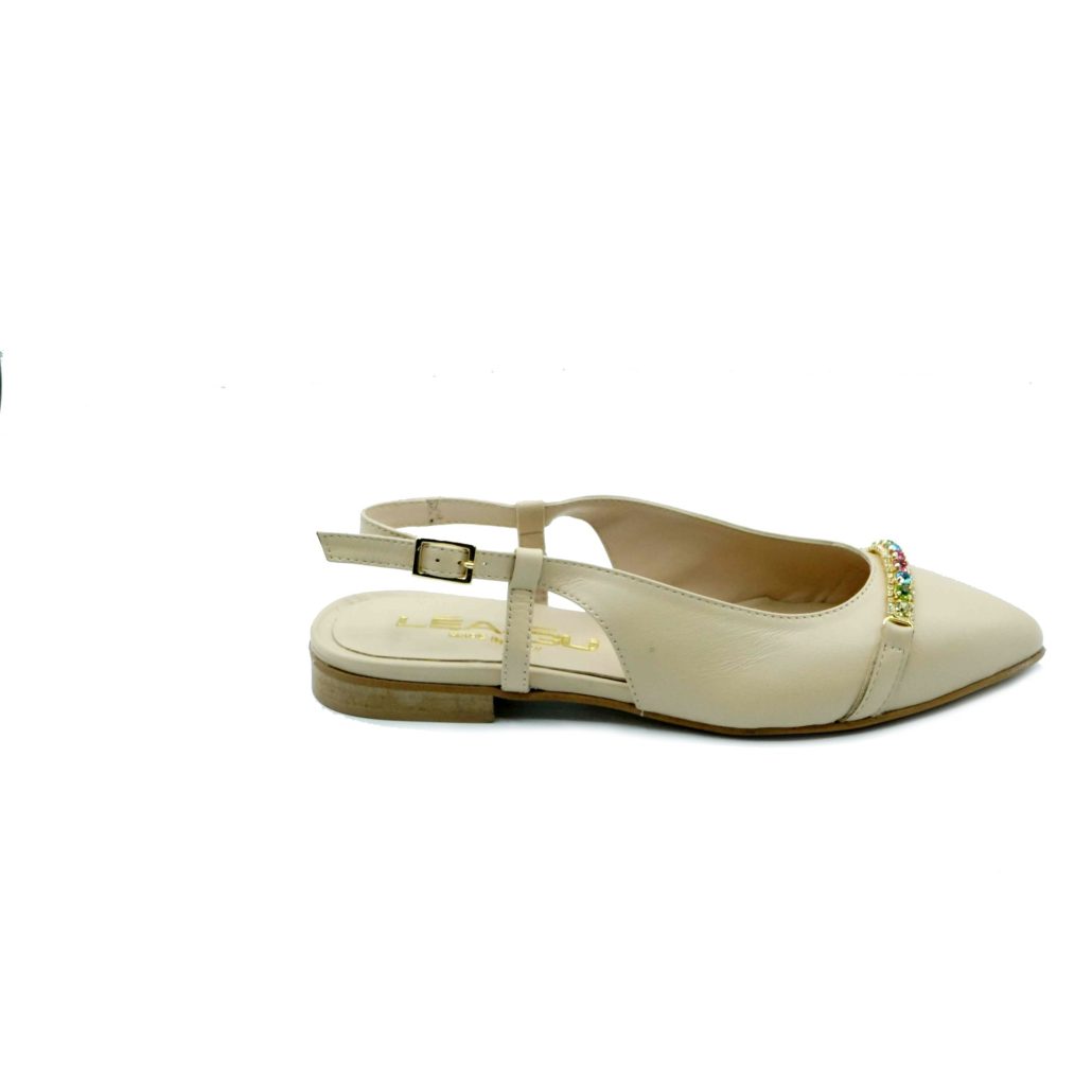 Lea Gu slingback in nappa, accessorio frontale, tacco 10mm Promozione Limitata