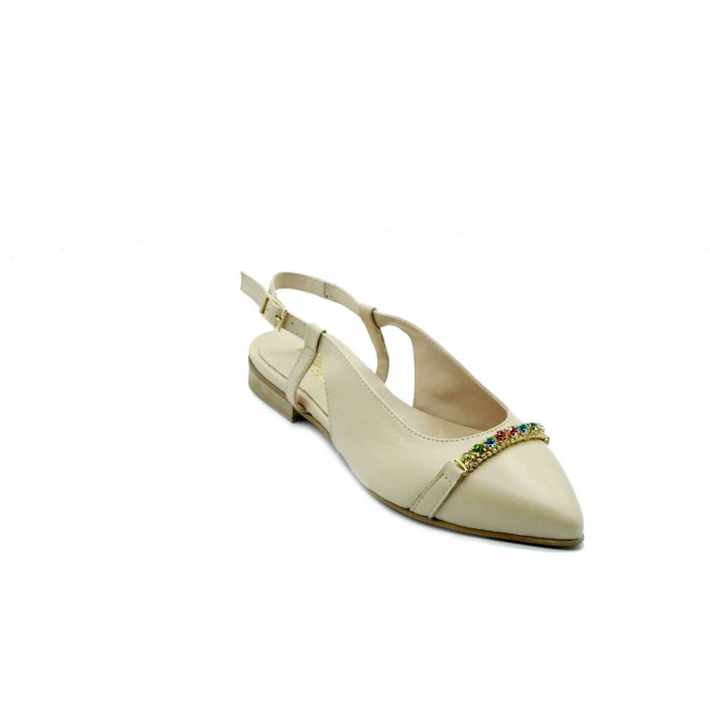 Lea Gu slingback in nappa, accessorio frontale, tacco 10mm Promozione Limitata