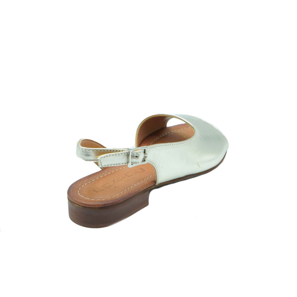Lea Gu sandalo in nappa laminata, fascia frontale, chiusura posteriore, tacco 20mm Prezzo Ridotto