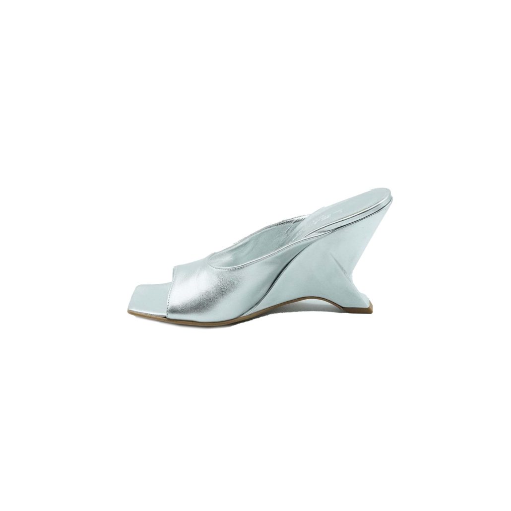 Lea Gu sandalo in nappa laminata, fascia frontale, tacco 85mm Sconto