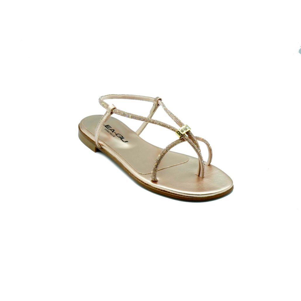 Lea Gu sandalo in nappa laminata, strass frontali, cinturino posteriore, tacco 10 mm Online