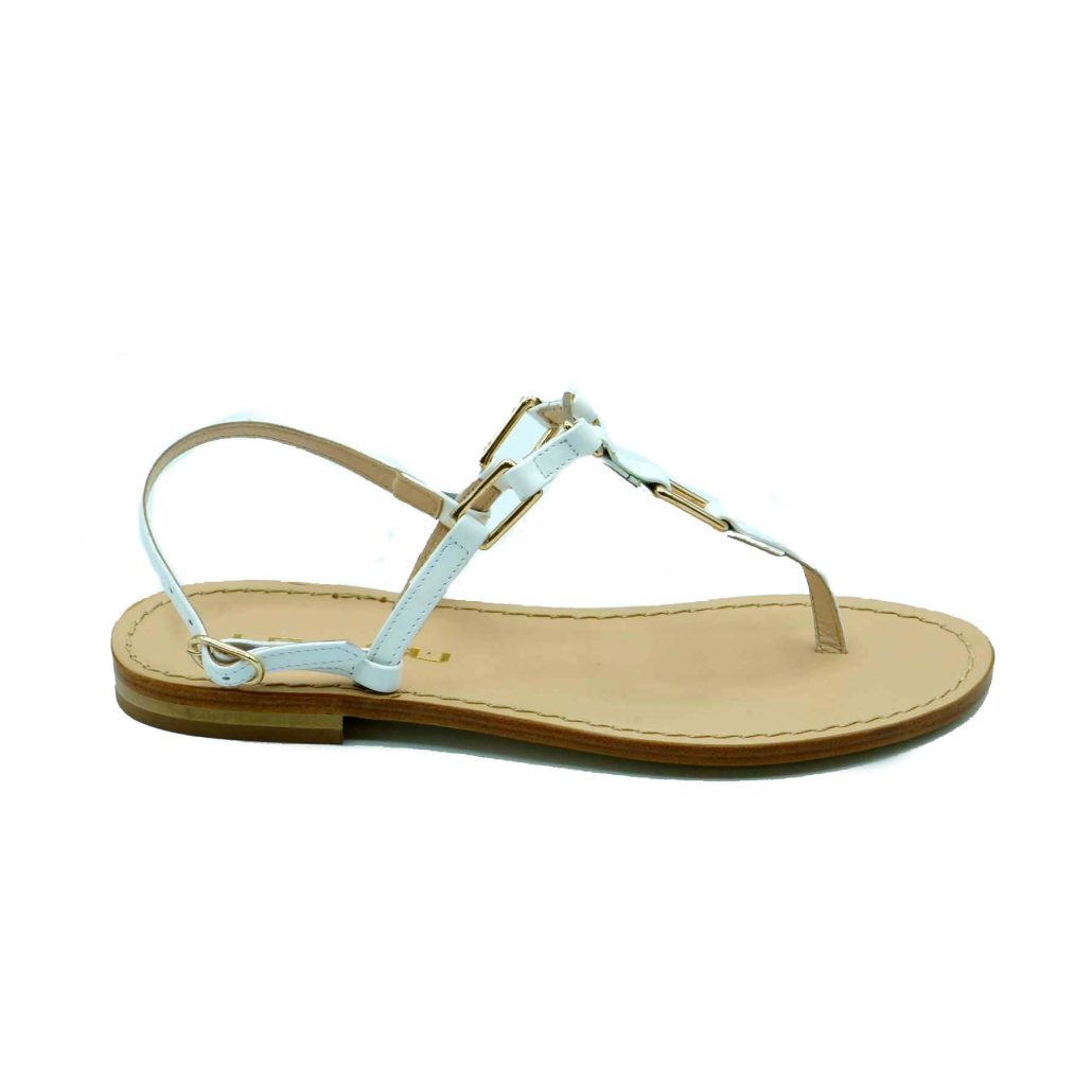 Lea Gu sandalo infradito in nappa, accessori frontali, chiusura posteriore, tacco 10mm Negozio