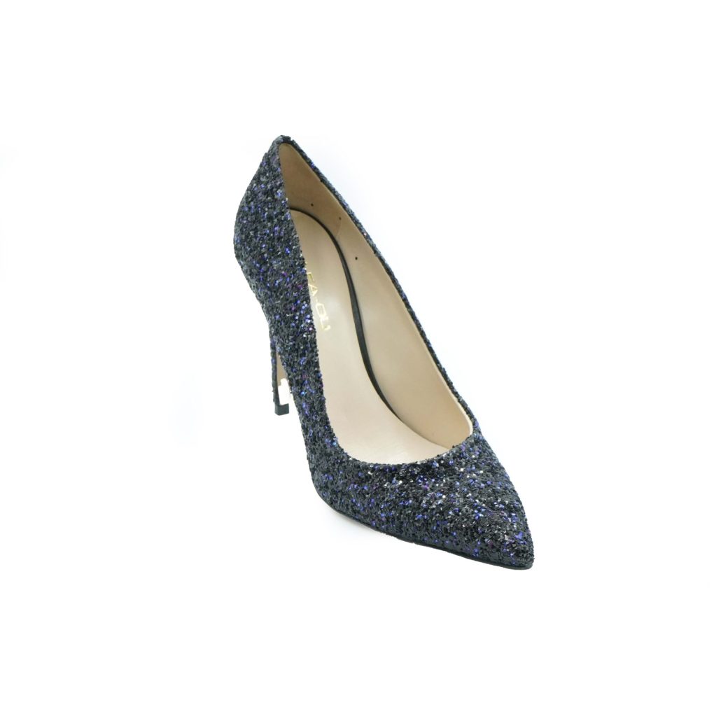Lea Gu scarpa con tacco in nappa glitter, tacco 100mm In Saldo