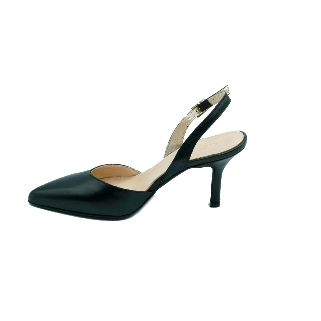 Lea Gu scarpa con tacco in nappa, chiusura posteriore, tacco 65mm Nuovo