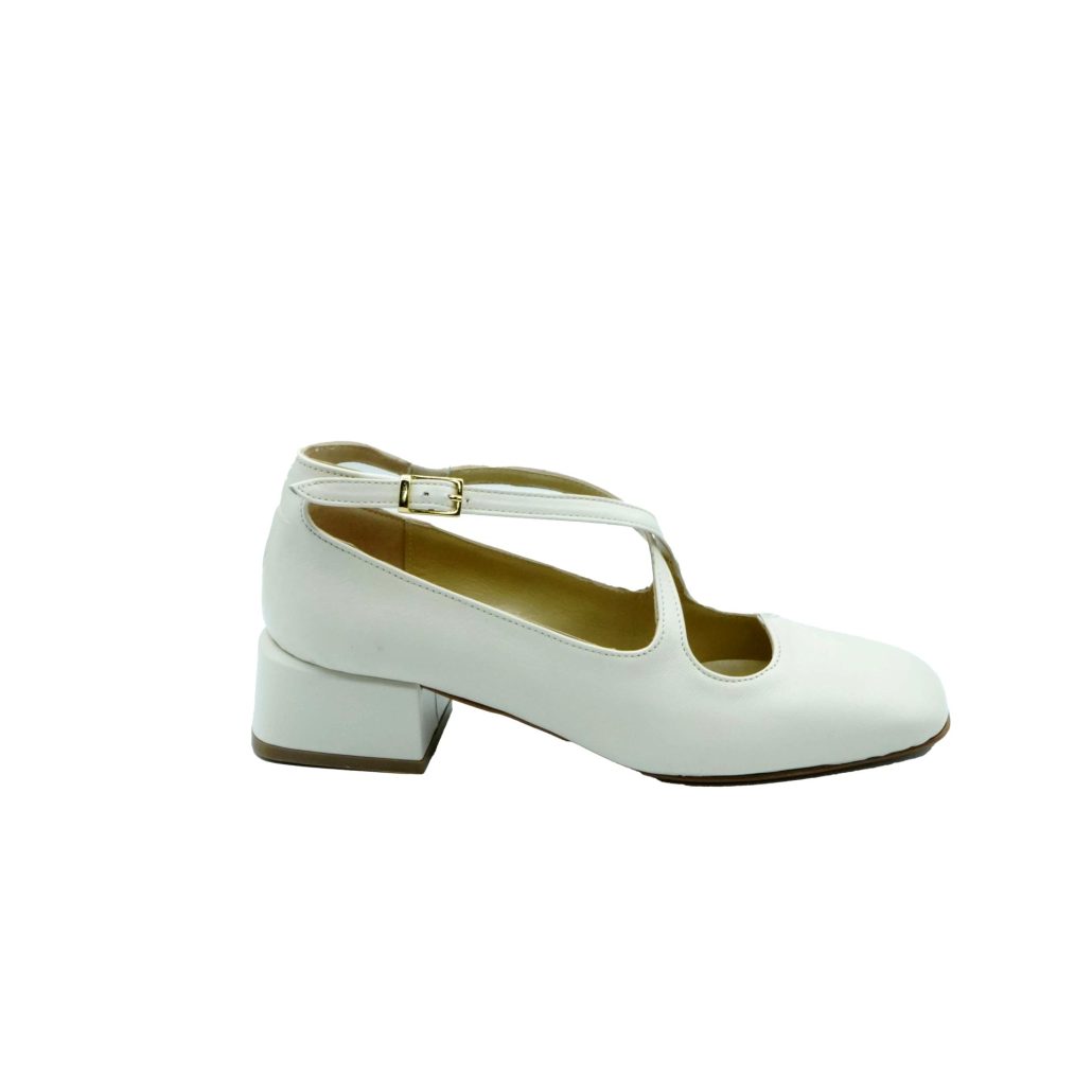 Lea Gu scarpa con tacco in nappa, incrocio frontale, tacco 35mm Promozione