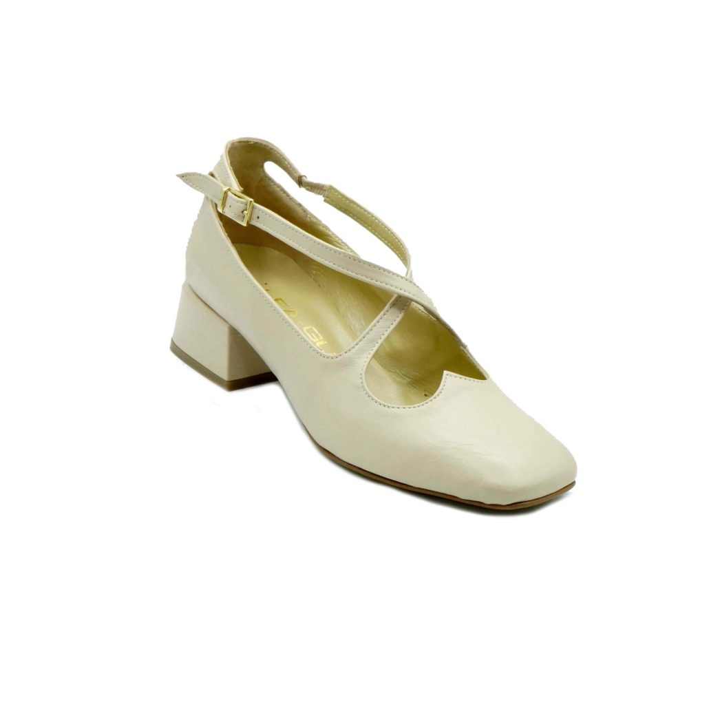 Lea Gu scarpa con tacco in nappa, incrocio frontale, tacco 35mm Promozione