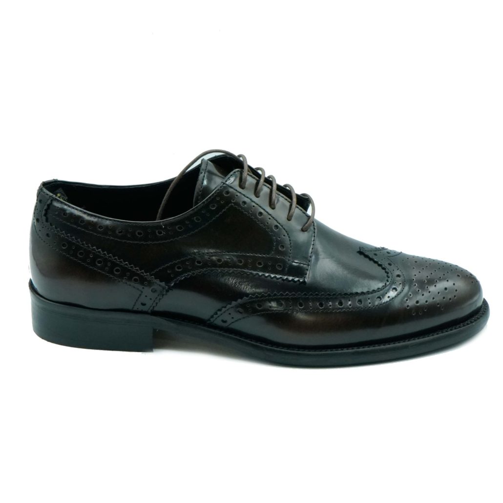 Lea Gu scarpa in vitello abrasivato, allacciatura frontale, lavorazione in punta, tacco 25mm Prezzo Ridotto
