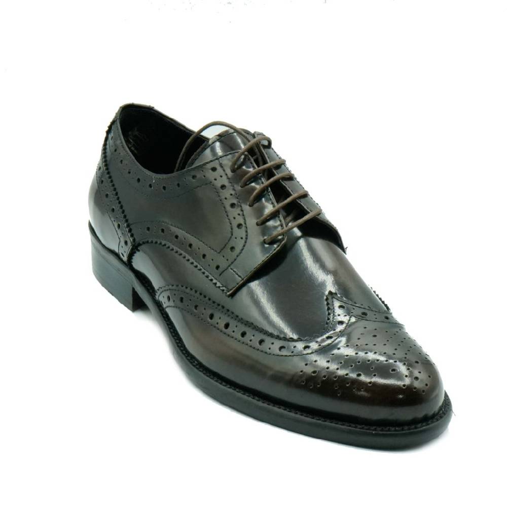 Lea Gu scarpa in vitello abrasivato, allacciatura frontale, lavorazione in punta, tacco 25mm Prezzo Ridotto