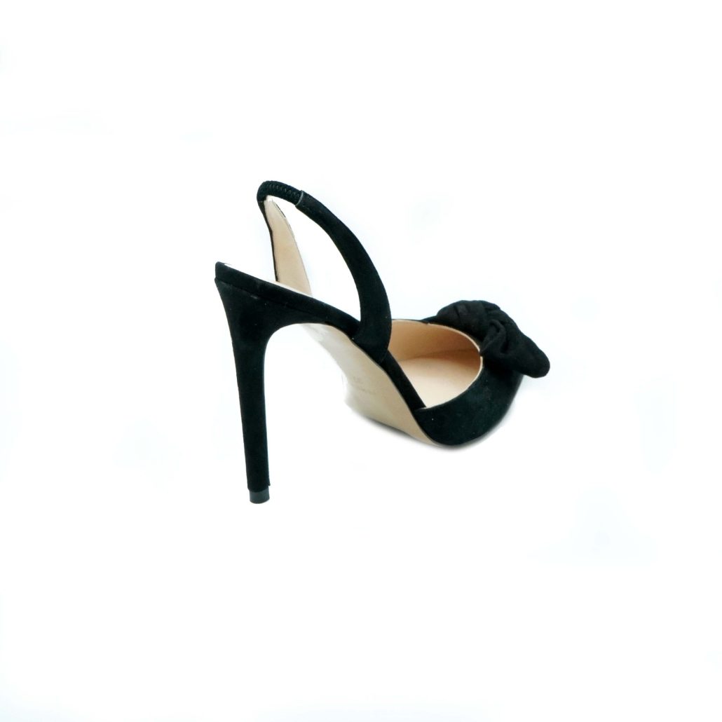 Lea Gu slingback in camoscio, fiocco frontale, tacco 100mm Sottocosto