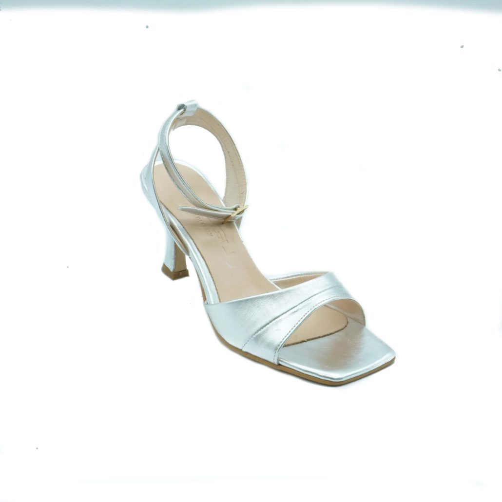Lea Gu sandalo in nappa, fascia frontale, punta quadrata, chiusura alla caviglia, tacco ricoperto 70mm Presa