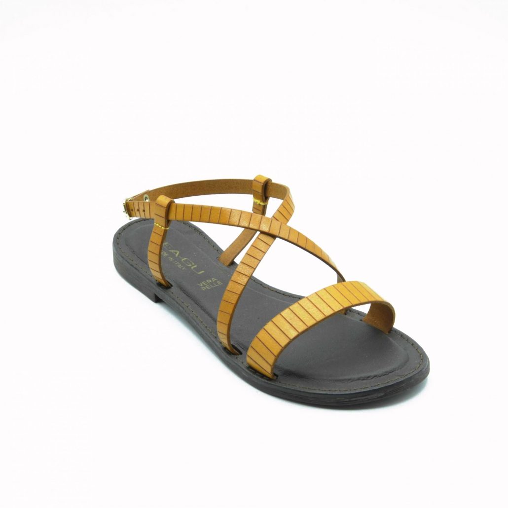 Lea Gu sandalo in nappa, fascia frontale, tacco 15 mm Sconto