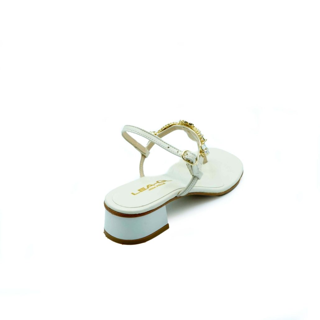 Lea Gu sandalo in nappa, pietre frontali, cinturino posteriore, tacco 30mm Vendita Calda