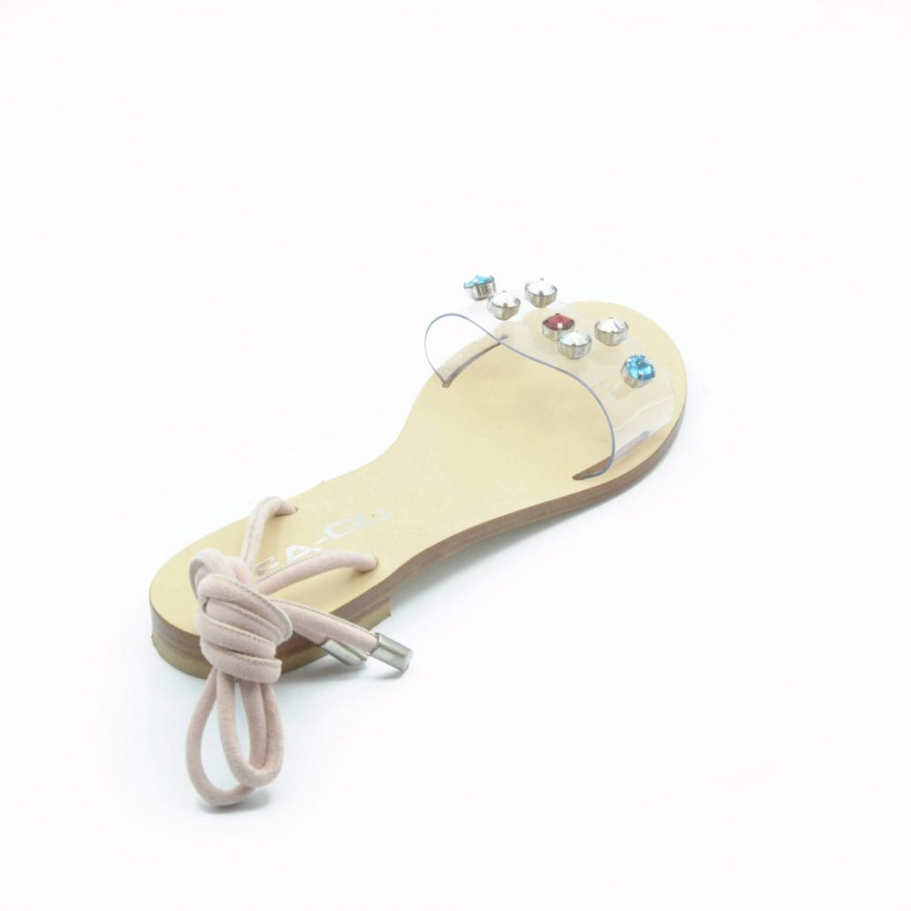 Lea Gu sandalo in plexy multicolor, allacciatura alla caviglia Vendita Economica