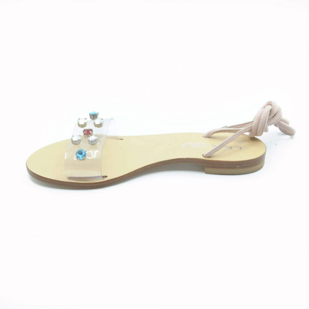 Lea Gu sandalo in plexy multicolor, allacciatura alla caviglia Vendita Economica