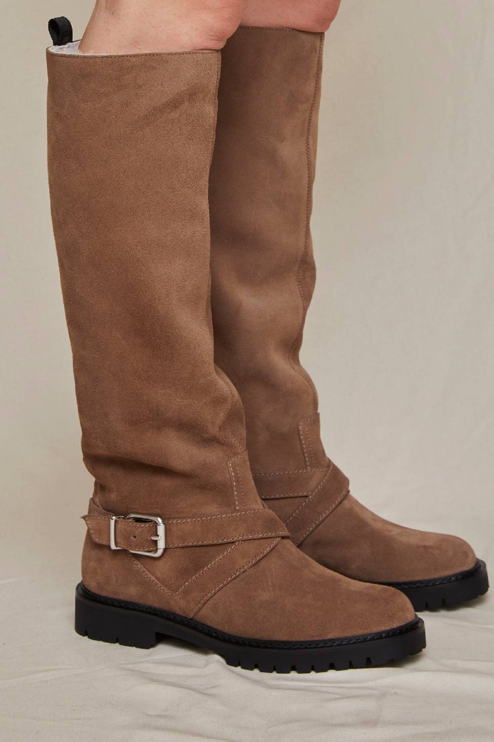 ﻿Kalliste K35 BIKER BOOTS VELOUR FANGO Sconto