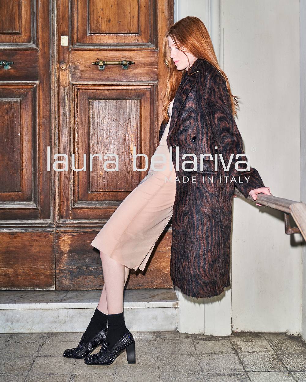 Laura Bellariva Scarpa con tacco e borchie Nuova