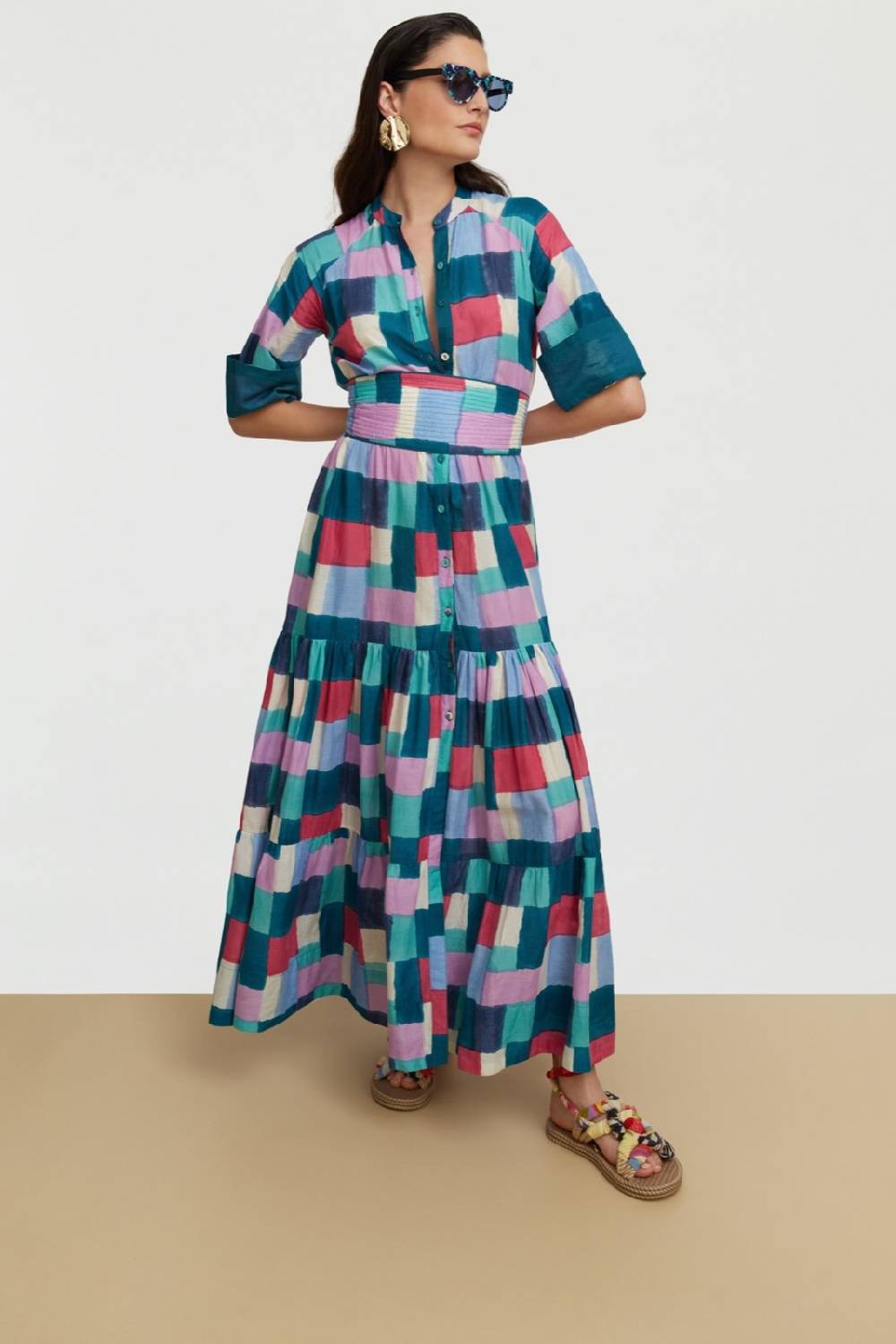 ﻿Lisa Corti abito rambagh geesband peacock Nuovo