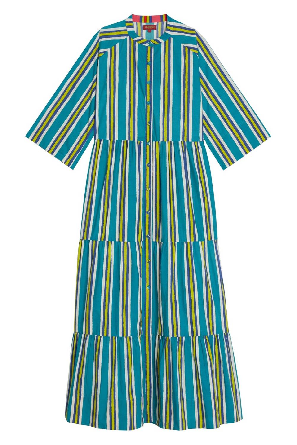 Lisa Corti abito rambagh crazy stripes peacock Pezzi Unici