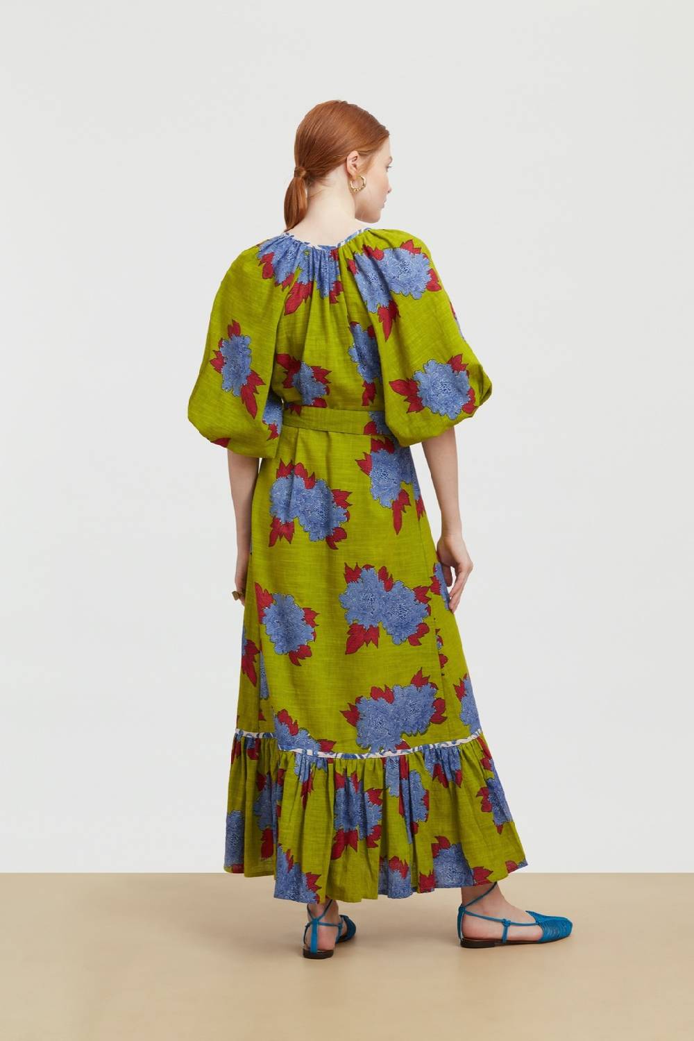 Lisa Corti abito mandili abhanery peony acid green Consegna Veloce