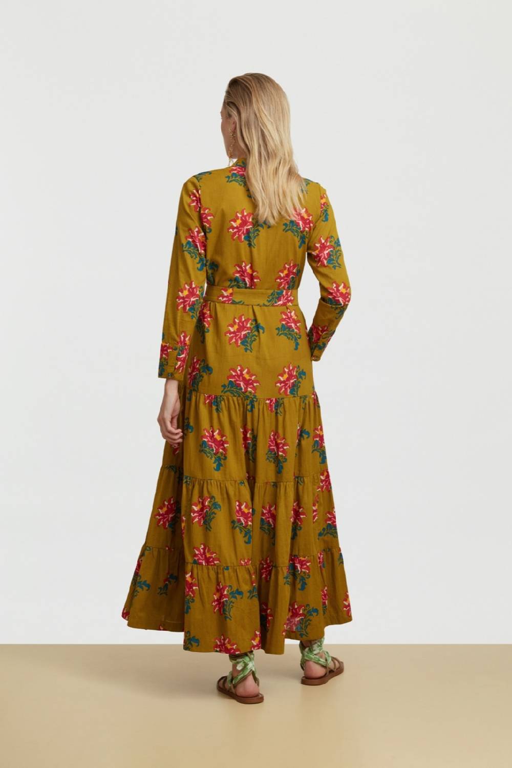 Lisa Corti abito tulsi tangeri rose olive green Fino Al -60%