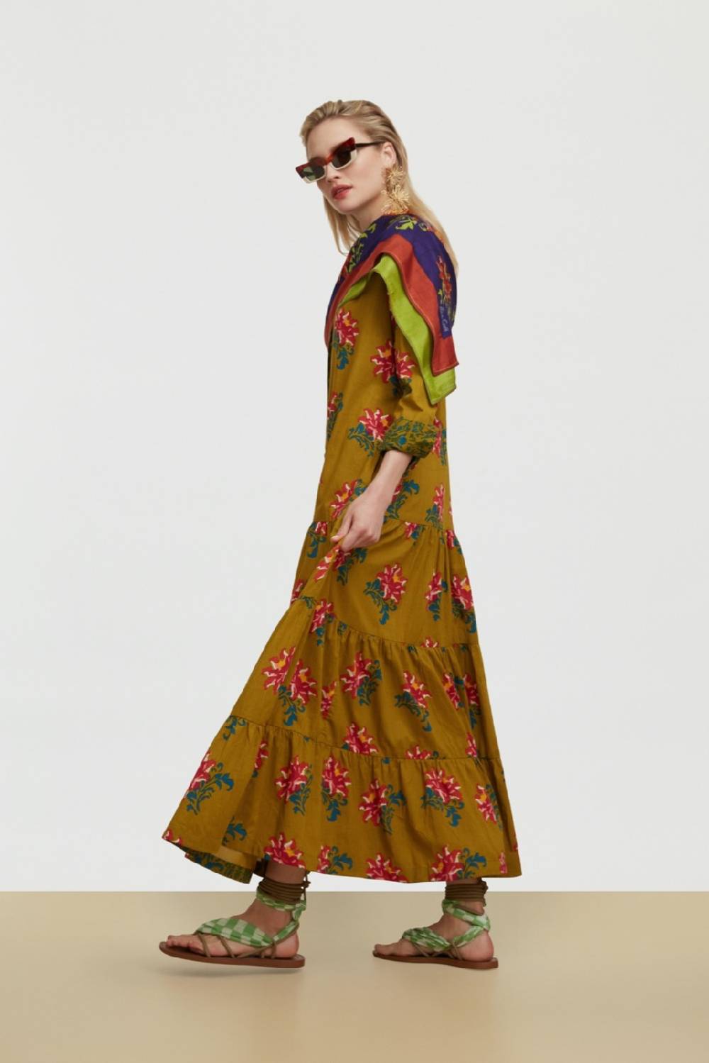 Lisa Corti abito tulsi tangeri rose olive green Fino Al -60%