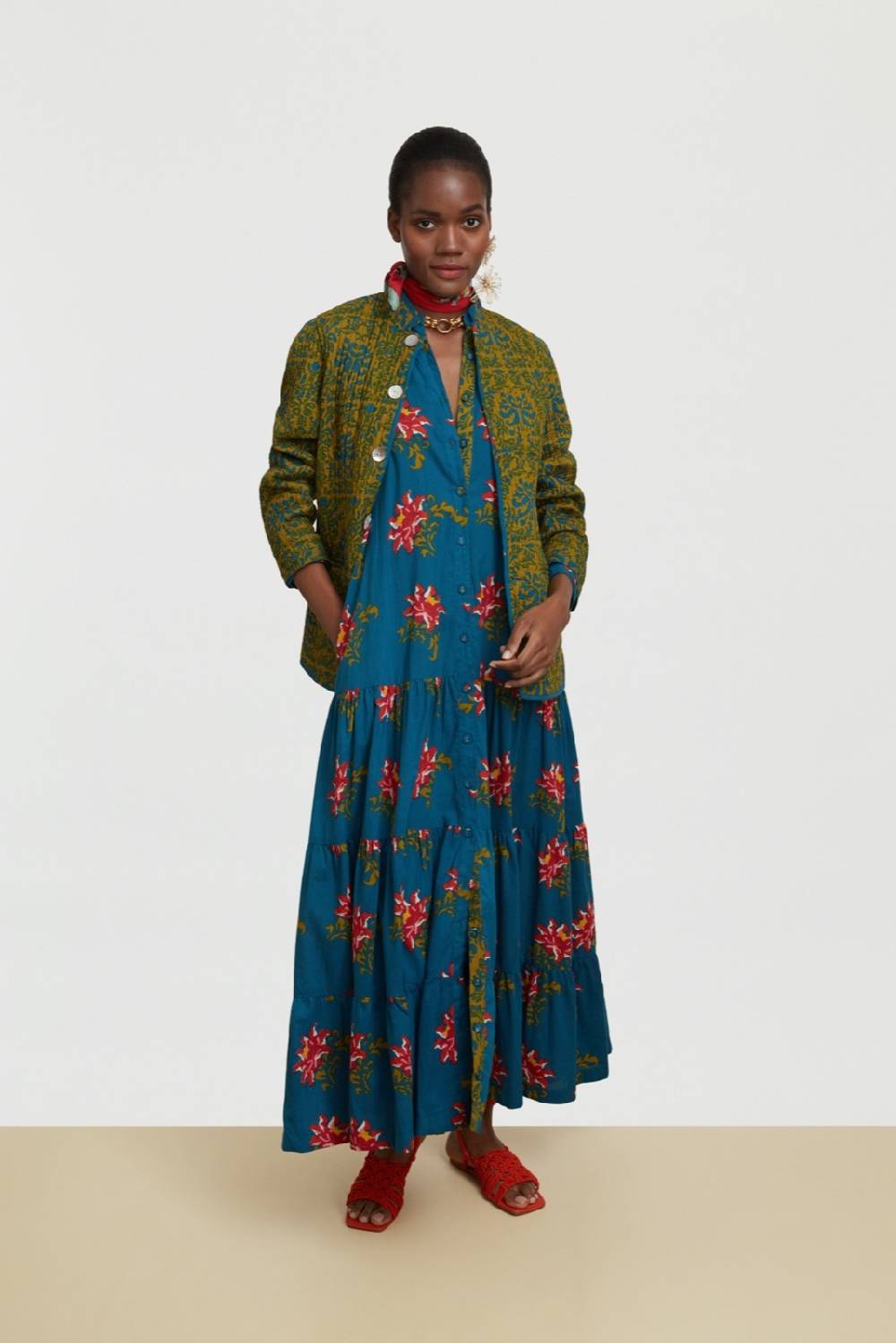 Lisa Corti abito tulsi tangeri rose teal Shopping Online