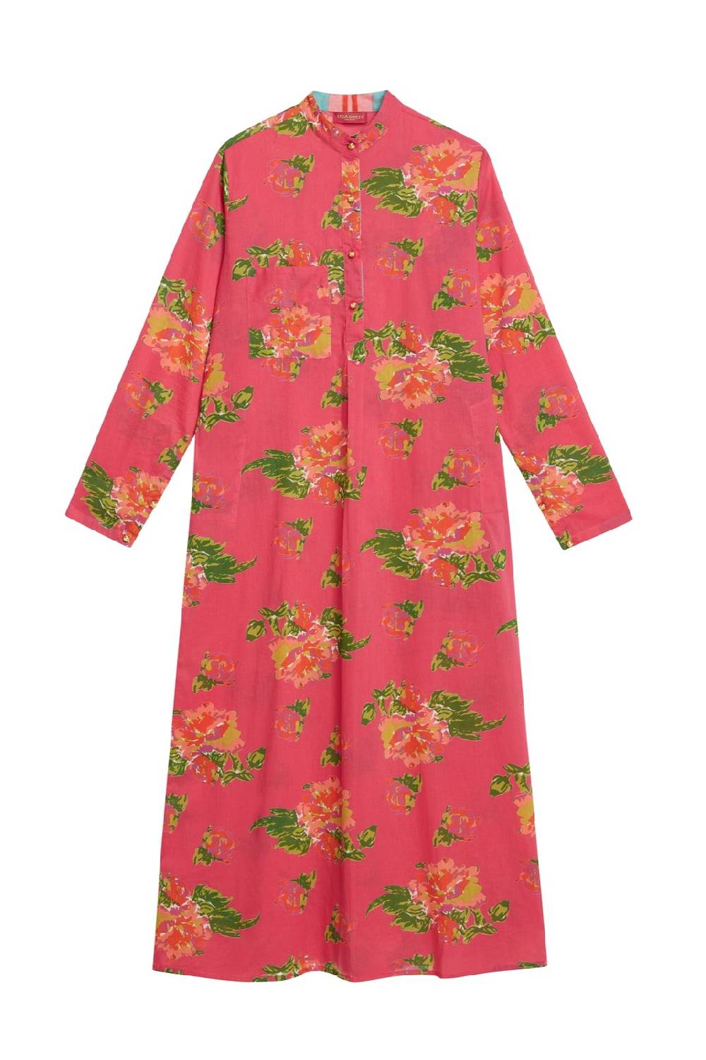 Lisa Corti kurta lunga azhar flower fuxia Presa