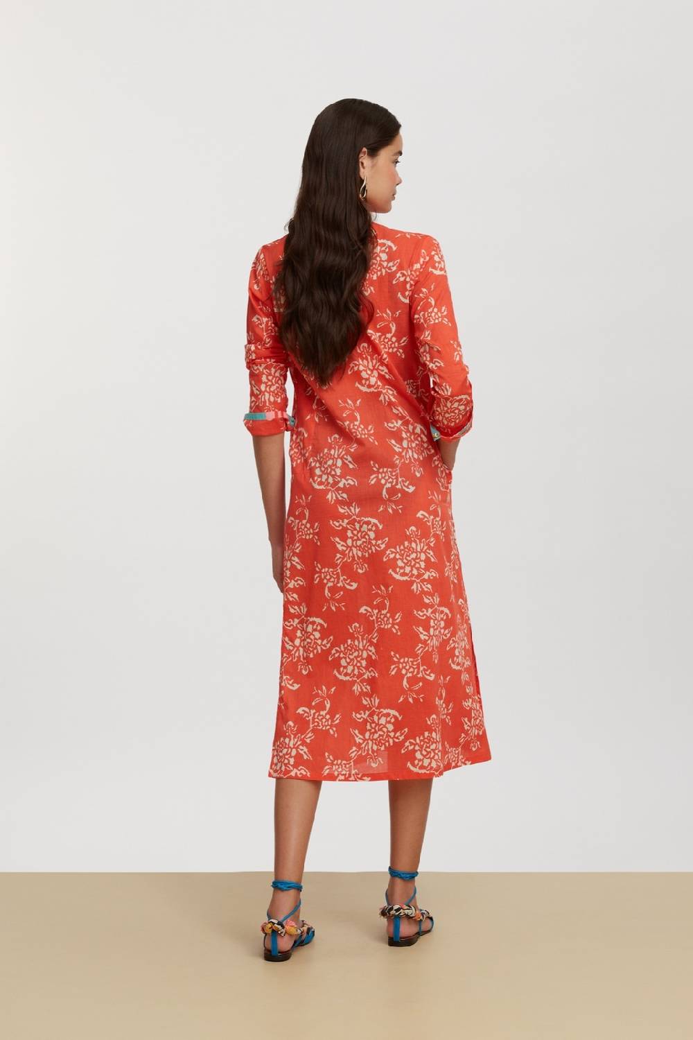 Lisa Corti kurta lunga aperta kandem design coral Offerta