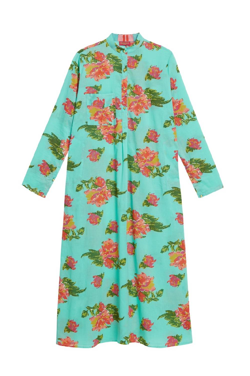 Lisa Corti kurta lunga azhar flower aqua Economico