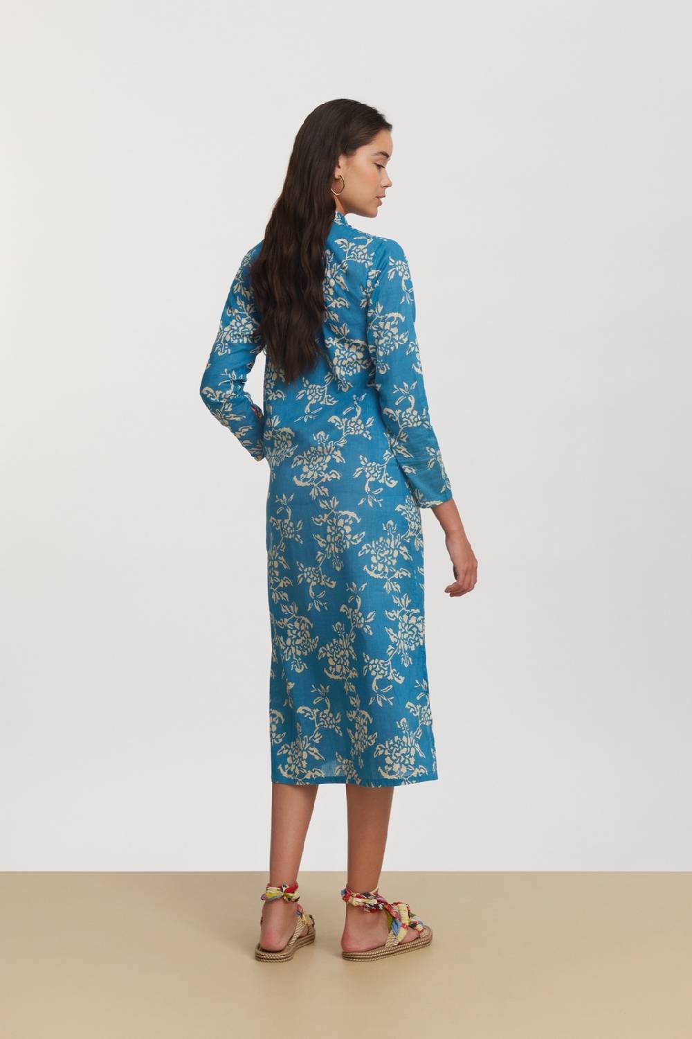 Lisa Corti kurta lunga aperta kandem design turquoise Online