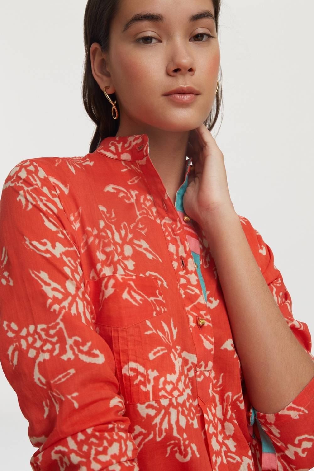 Lisa Corti kurta lunga kandem design coral Outlet