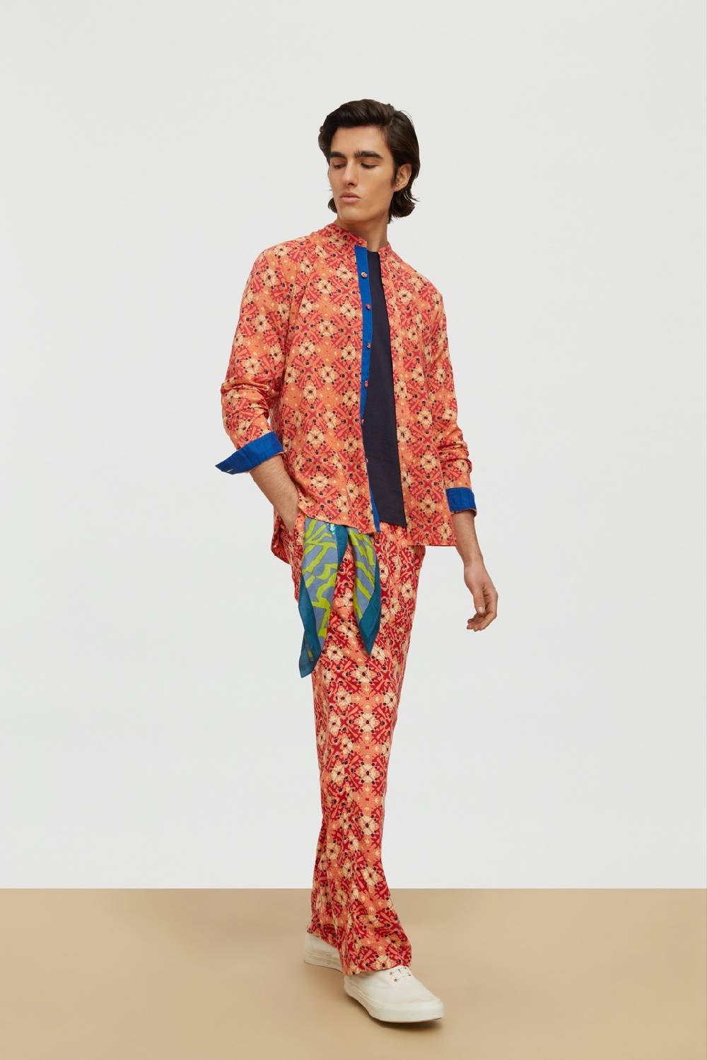 Lisa Corti camicia santorini morocco design red Spedizione gratuita