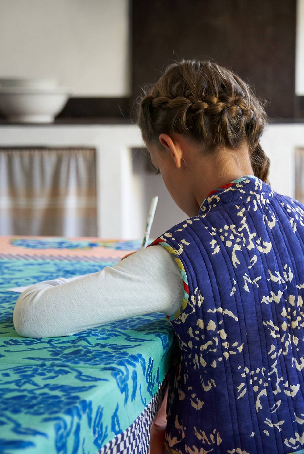 Lisa Corti gilet bambino damask design blue Offerta migliore