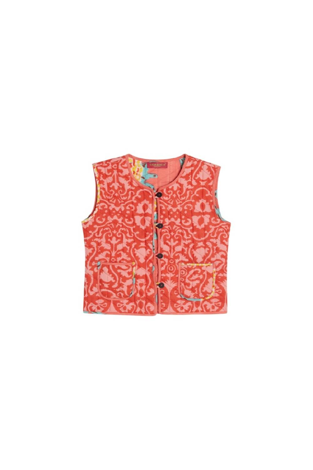 Lisa Corti gilet bambino damask design red Latest fashion