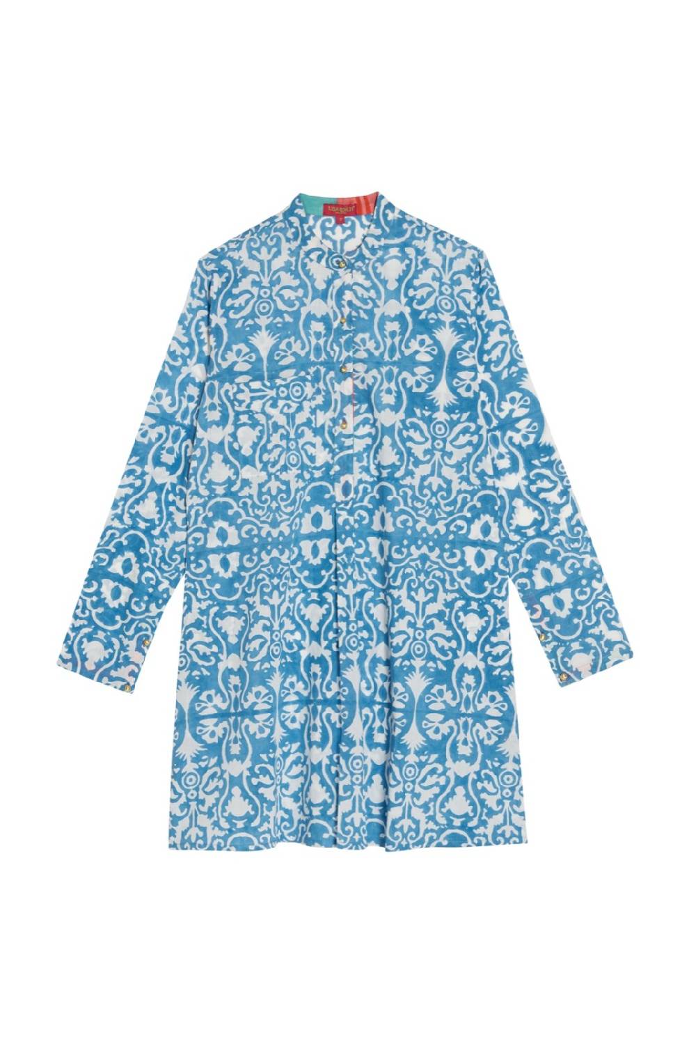 Lisa Corti kurta corta damask design white blue Promozione temporanea