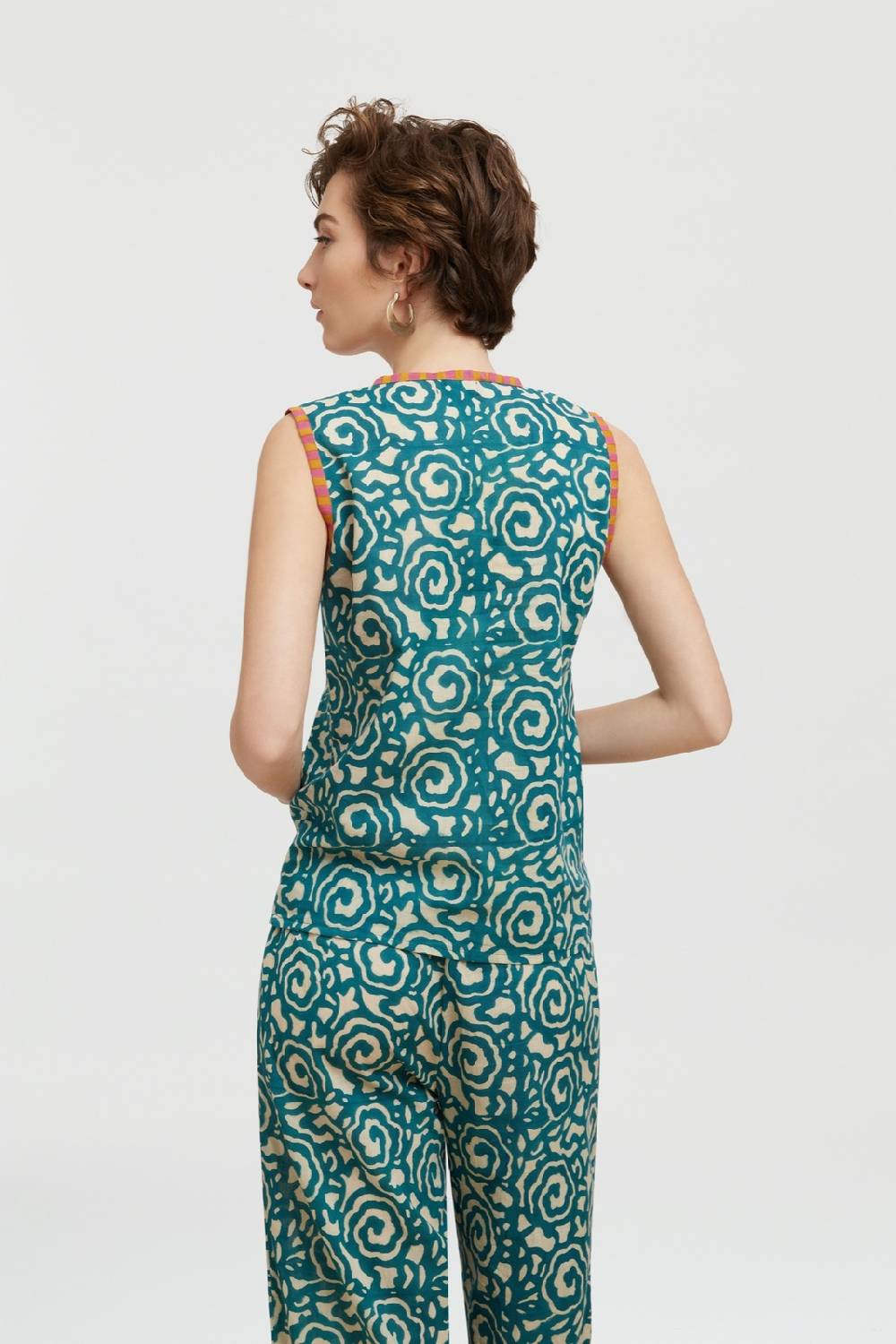 Lisa Corti top banyan spiral peacock natural Super sconto