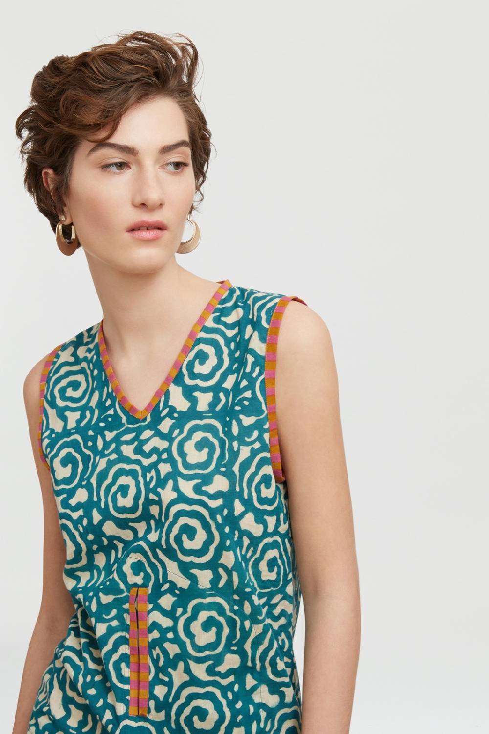 Lisa Corti top banyan spiral peacock natural Super sconto