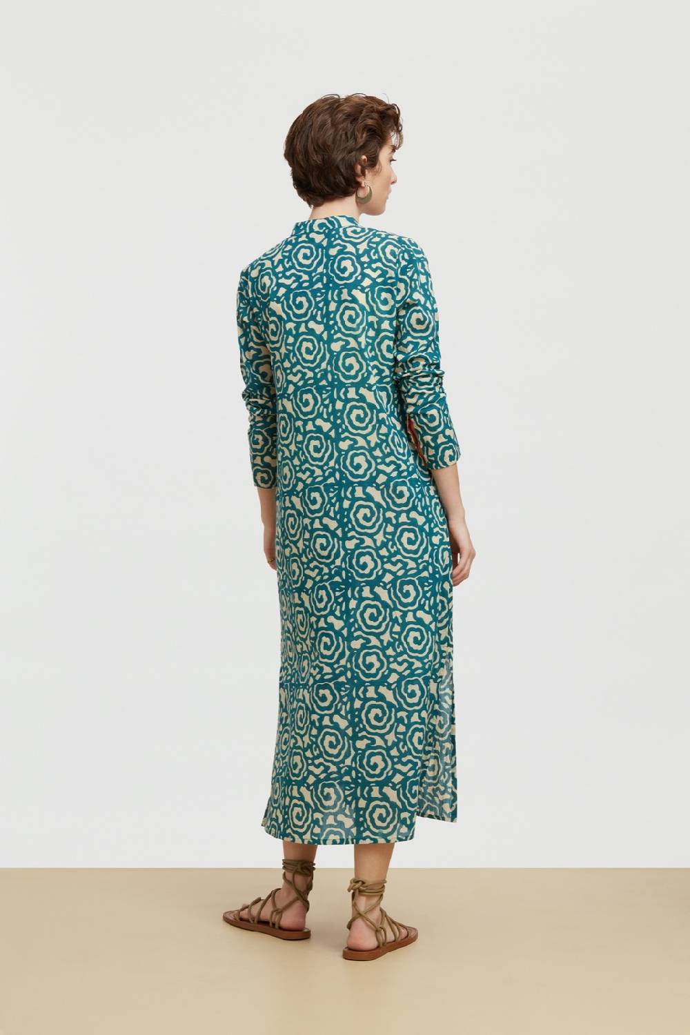 Lisa Corti kurta lunga aperta spiral peacock natural Limitato a 3 giorni